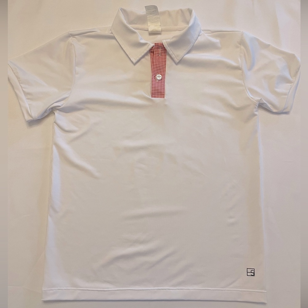 SET Athletics Parker Performance Polo with Candy Apple Red Microgingham